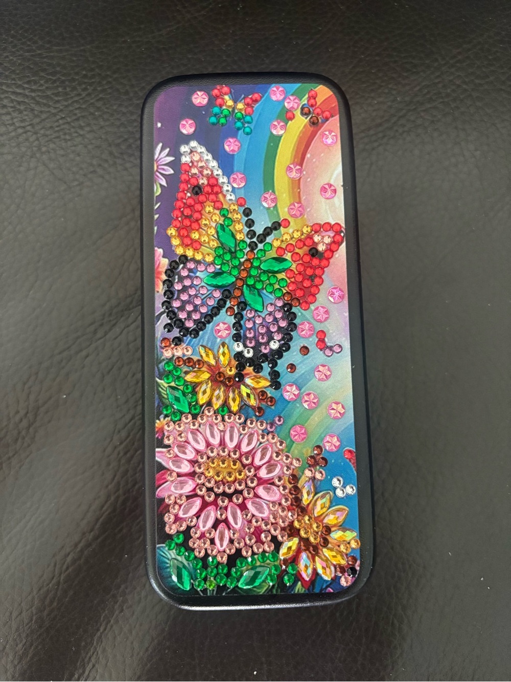 Hand Crafted Butterfly and Flower Glasses Case
